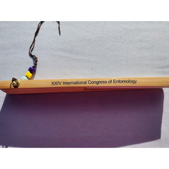 Korean Mulberry Paper Bamboo Hanji Hand Fan Congress Of Entomology GANGGANGSULAE - Picture 12 of 12
